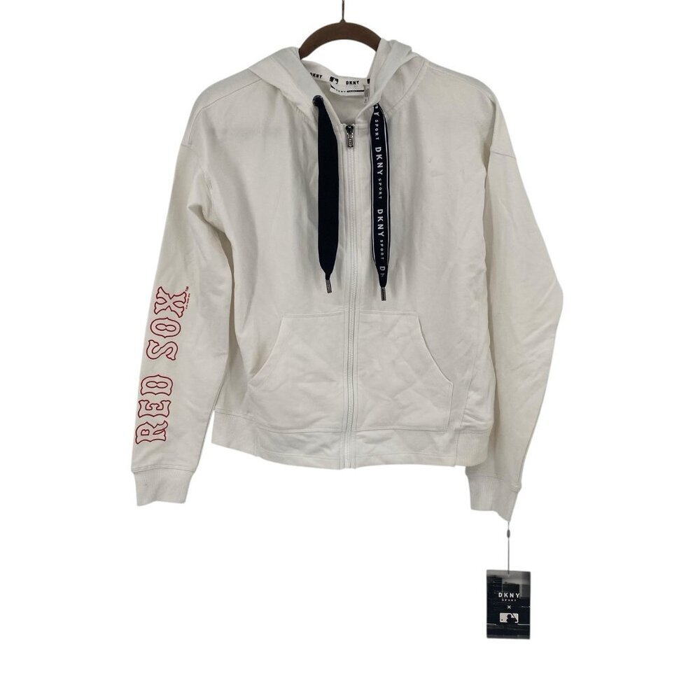 DKNY Sport Boston Red Sox Women's Small White Full Zip Hoodie NWT